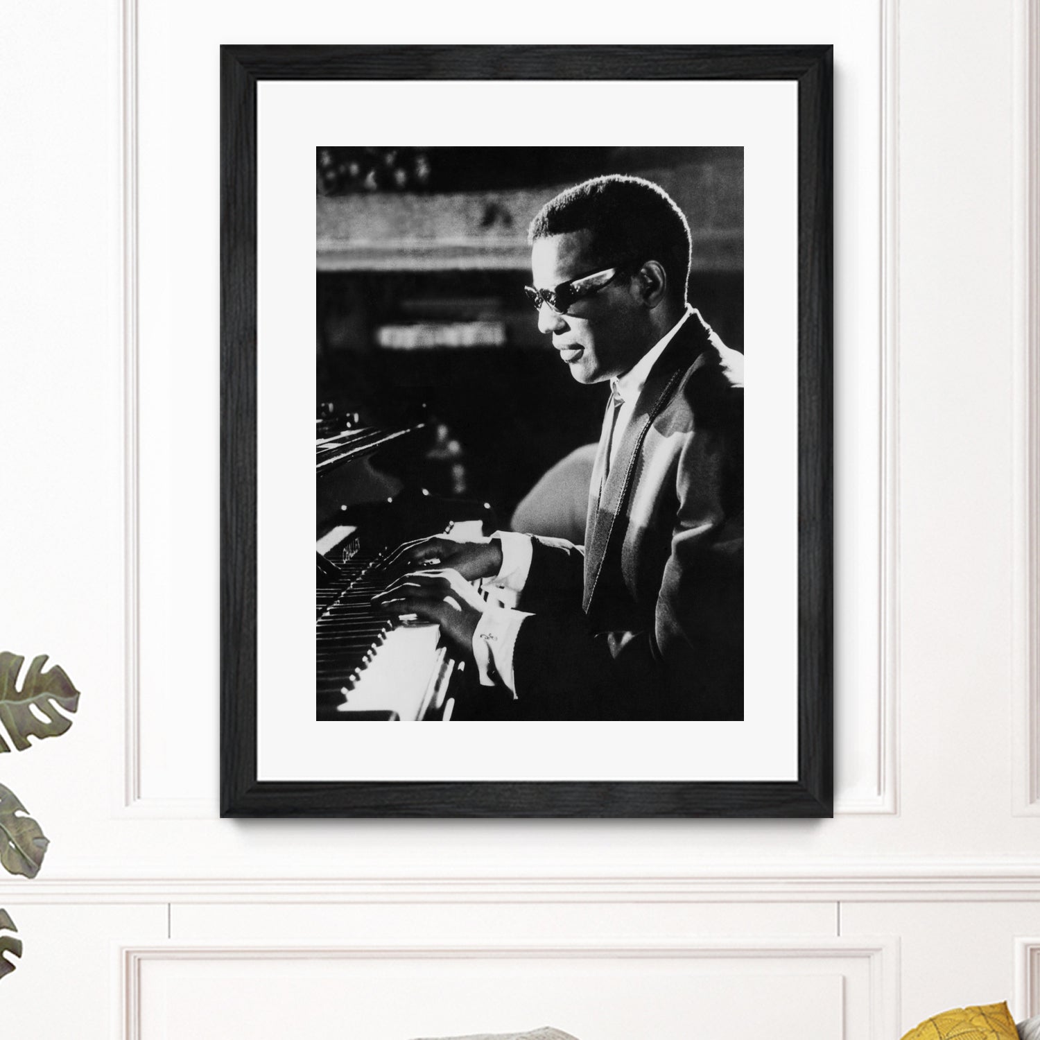 Ray Charles At The Piano by Bridgeman Images  on GIANT ART - black and white photography