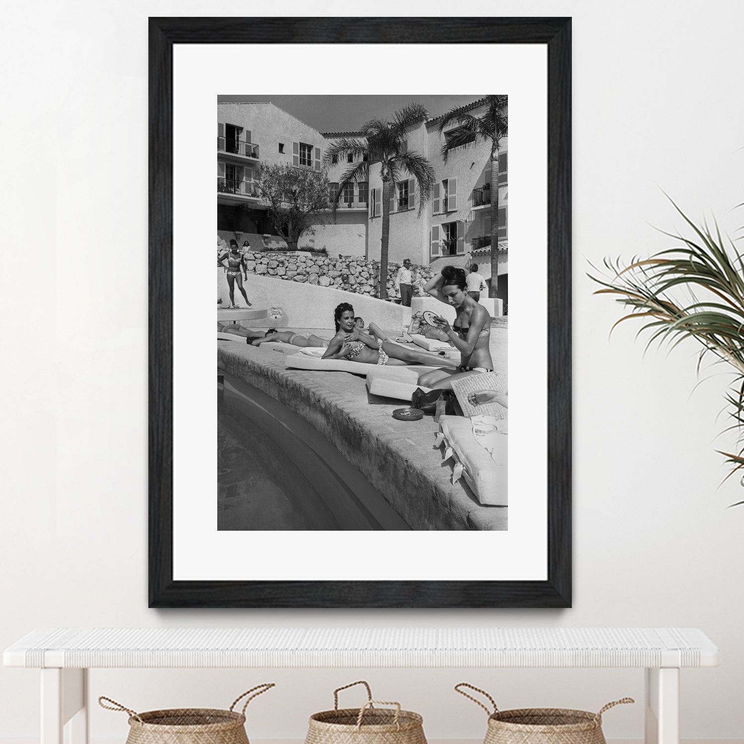 Opening of Famous Luxury Hotel Byblos in Saint Tropez in 1967 by Photo © AGIP / Bridgeman Images on GIANT ART - black and white  photography