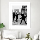 The Beatles in Paris : John Lennon Photographed By George Harrison and Paul McCartney on Champs Elysees in Paris January 15, 1964  by bridgeman Images  on GIANT ART - black and white photography