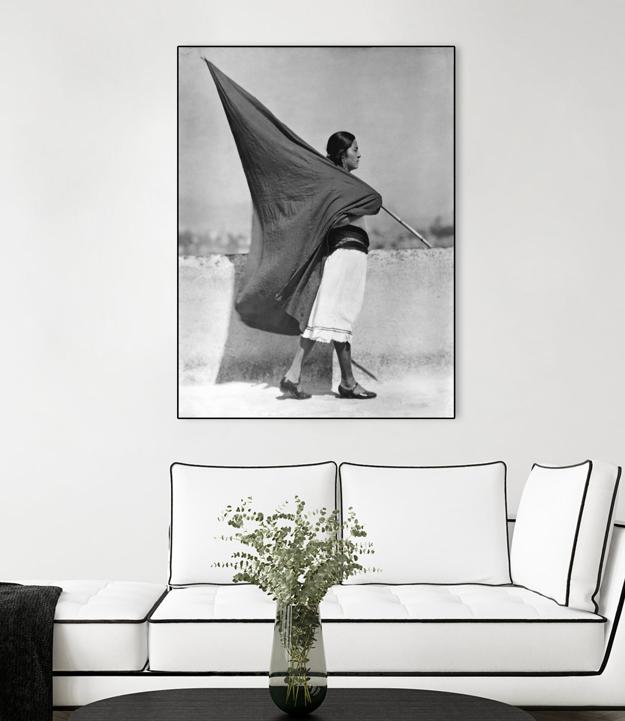 Woman with Flag, Mexico City, 1928 by Bridgeman Images  on GIANT ART - black and white photography