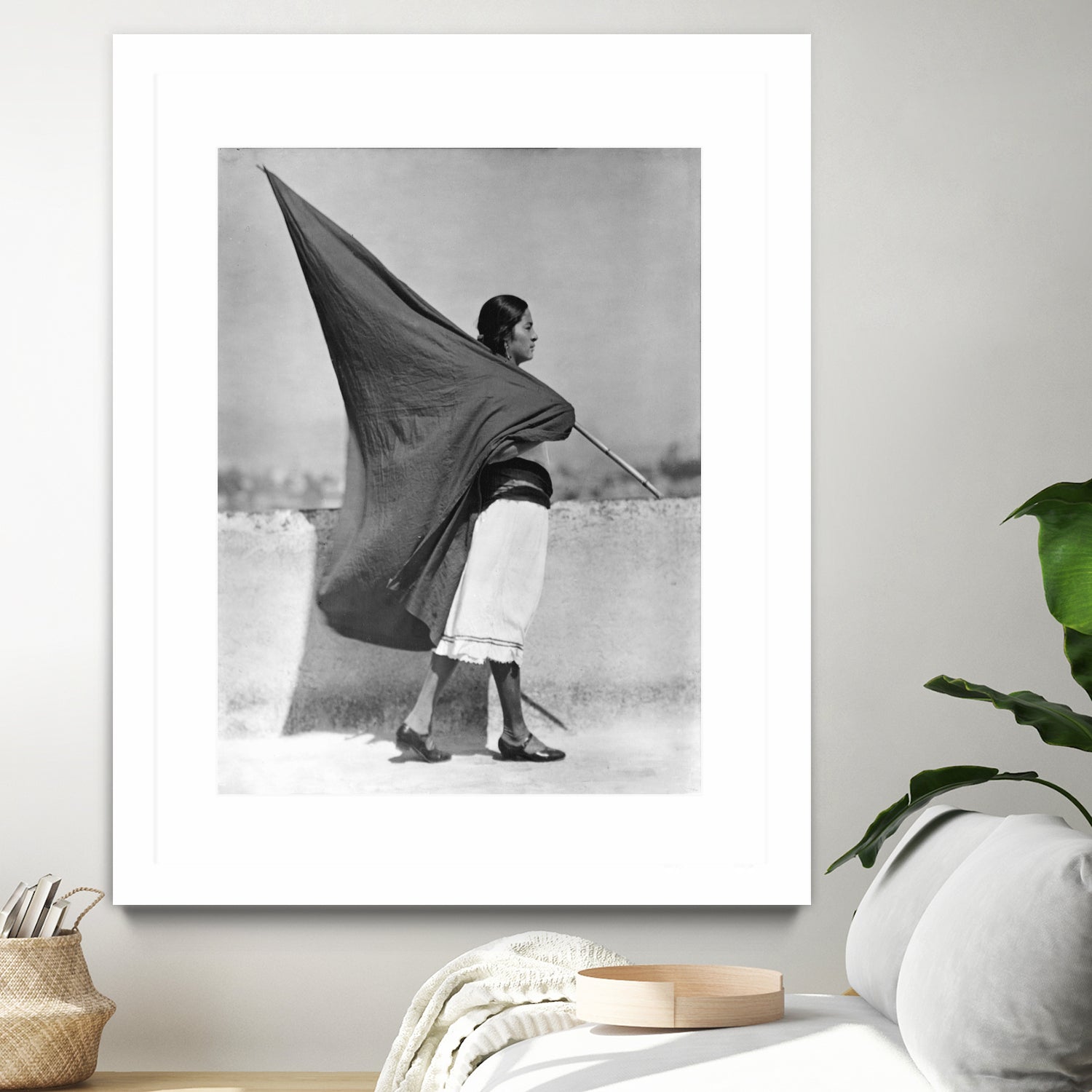 Woman with Flag, Mexico City, 1928 by Bridgeman Images  on GIANT ART - black and white photography