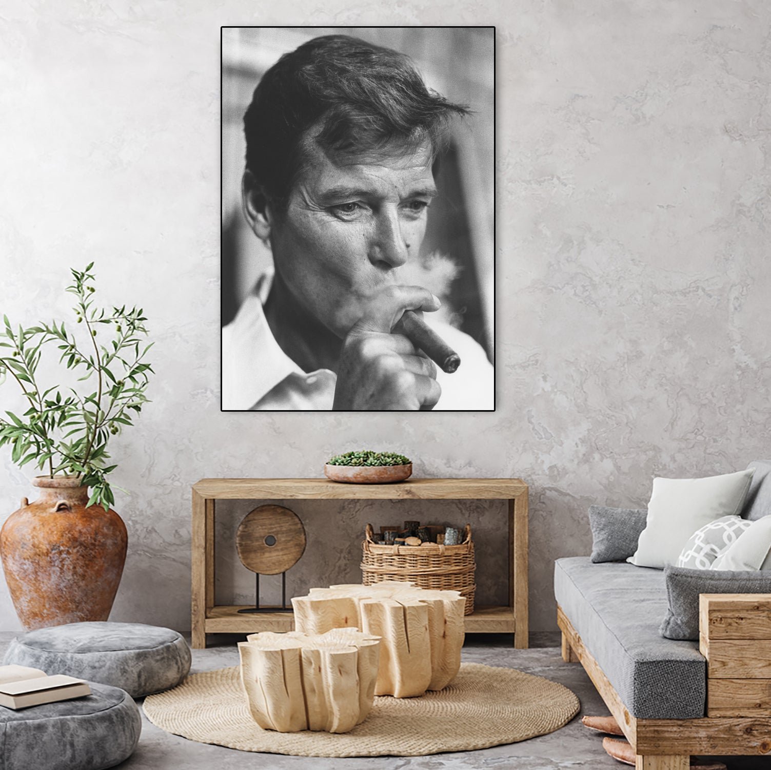 Roger Moore  by © Classic Picture Library / Bridgeman Images on GIANT ART - black and white photography