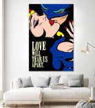 Love Vigilantes by Butcher Billy on GIANT ART - red digital batman kissing 