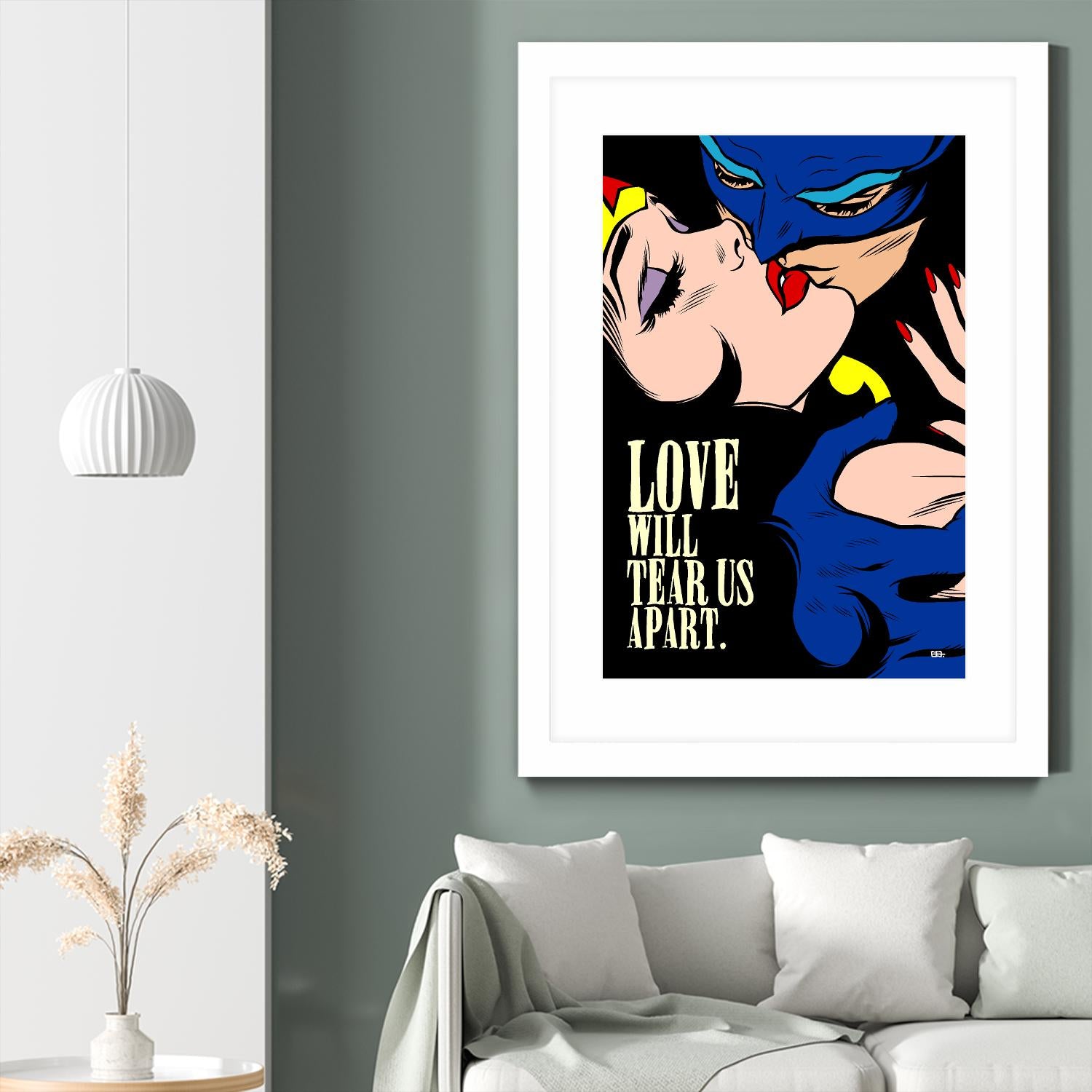 Love Vigilantes by Butcher Billy on GIANT ART - red digital batman kissing 