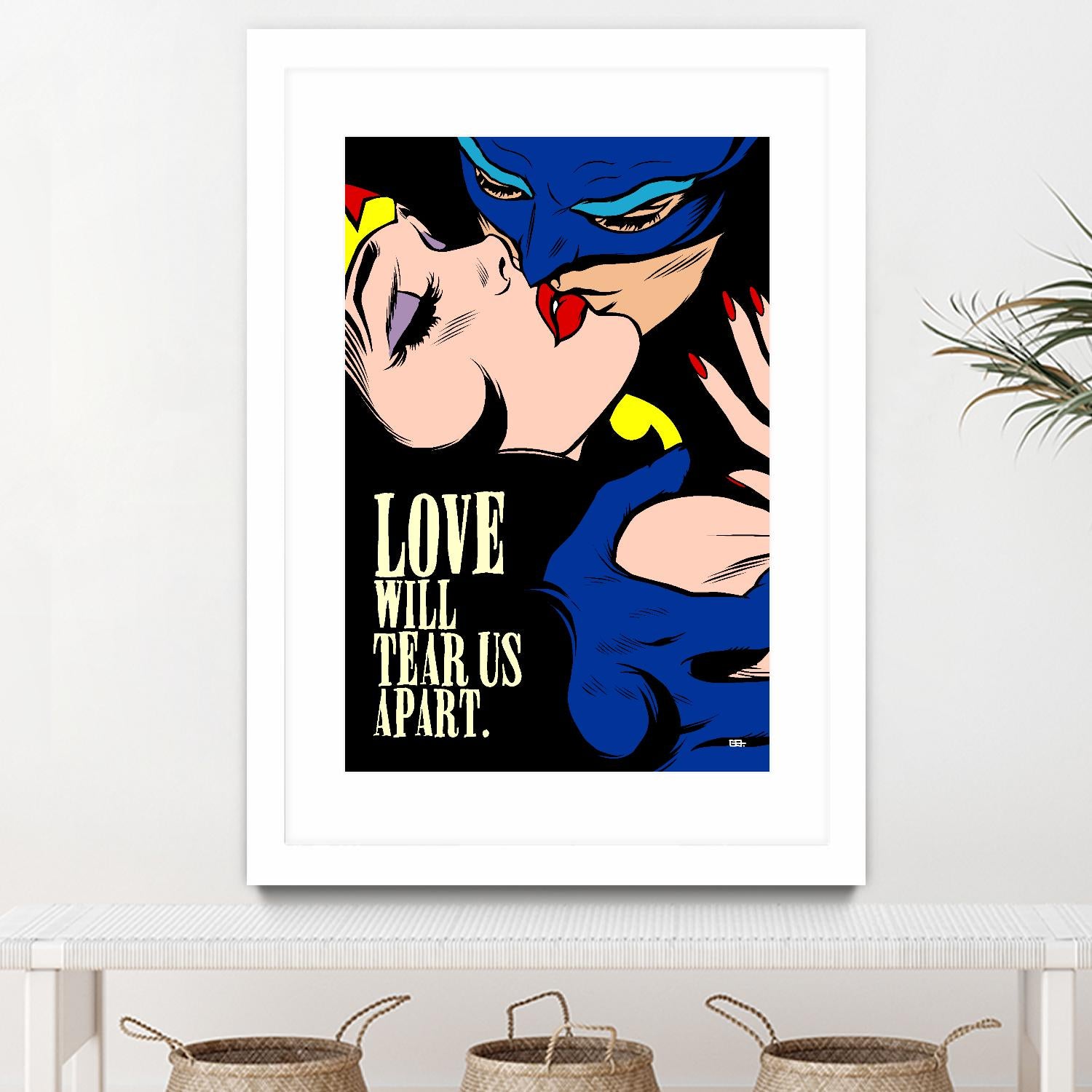 Love Vigilantes by Butcher Billy on GIANT ART - red digital batman kissing 