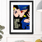 Love Vigilantes by Butcher Billy on GIANT ART - red digital batman kissing 