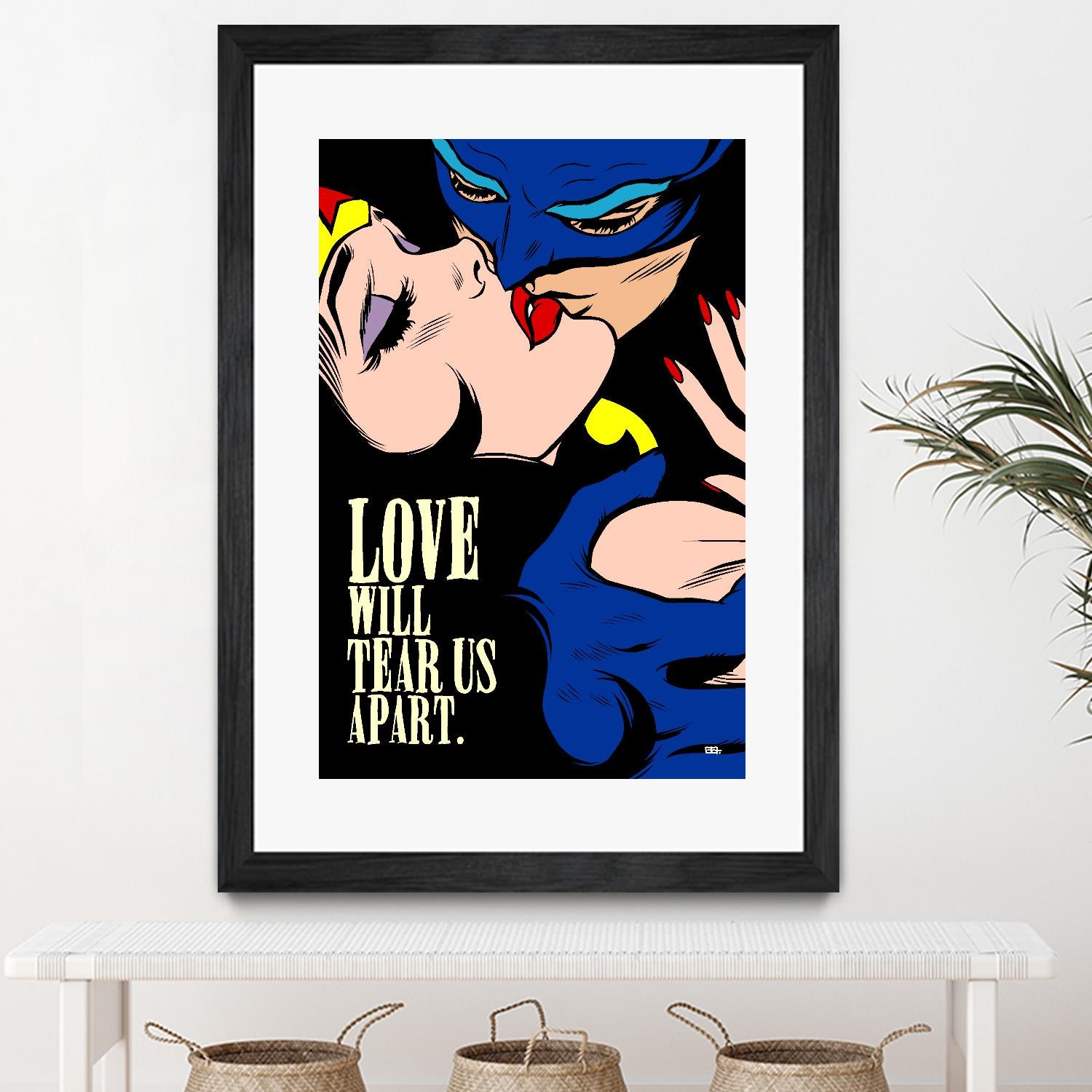 Love Vigilantes by Butcher Billy on GIANT ART - red digital batman kissing 