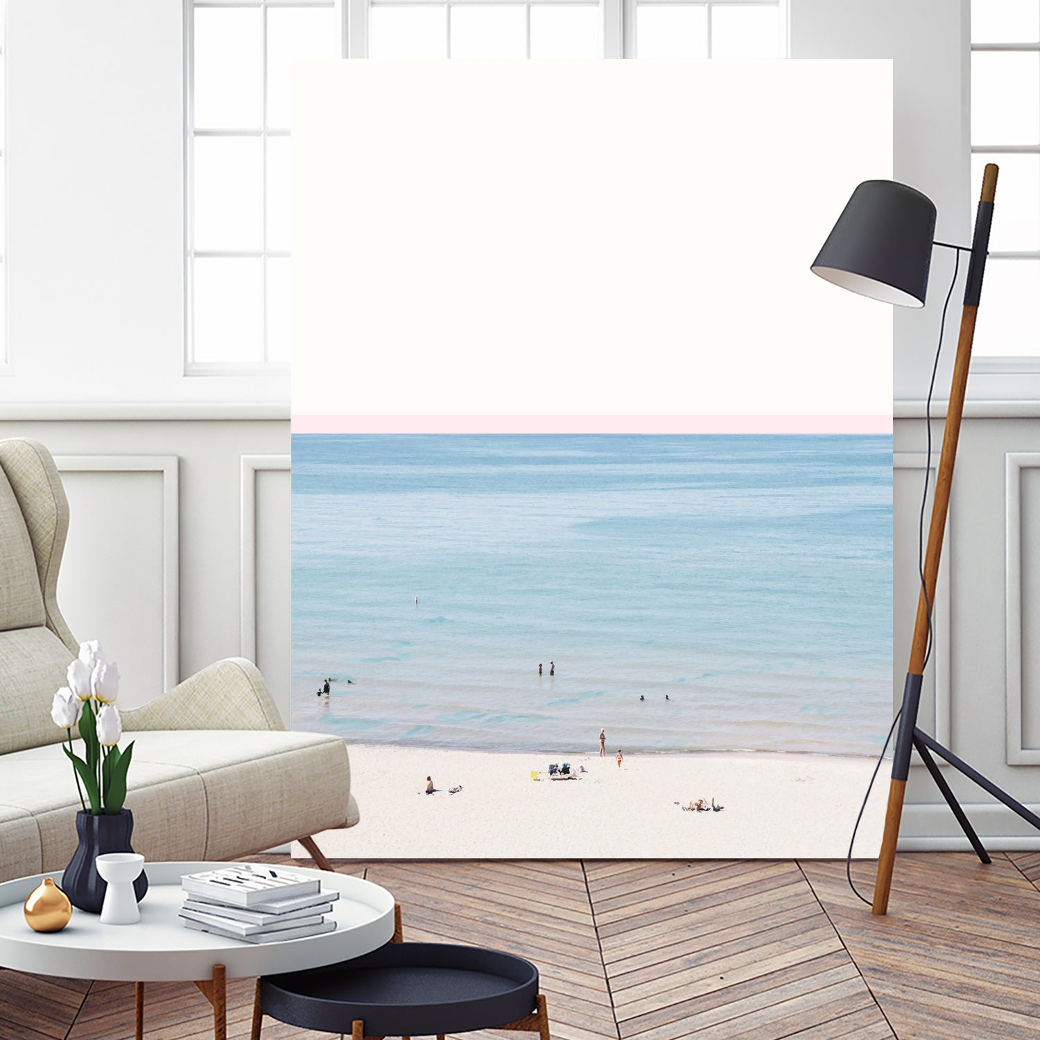 A day at the beach by 83 oranges on GIANT ART - blue coastal beach