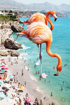 Flamingos on the beach by 83  oranges on GIANT ART - orange digital beach