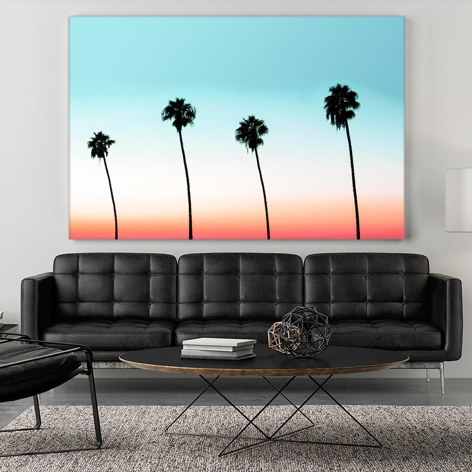 Sunset-Boulevard by 83 oranges on GIANT ART - orange digital palm tree