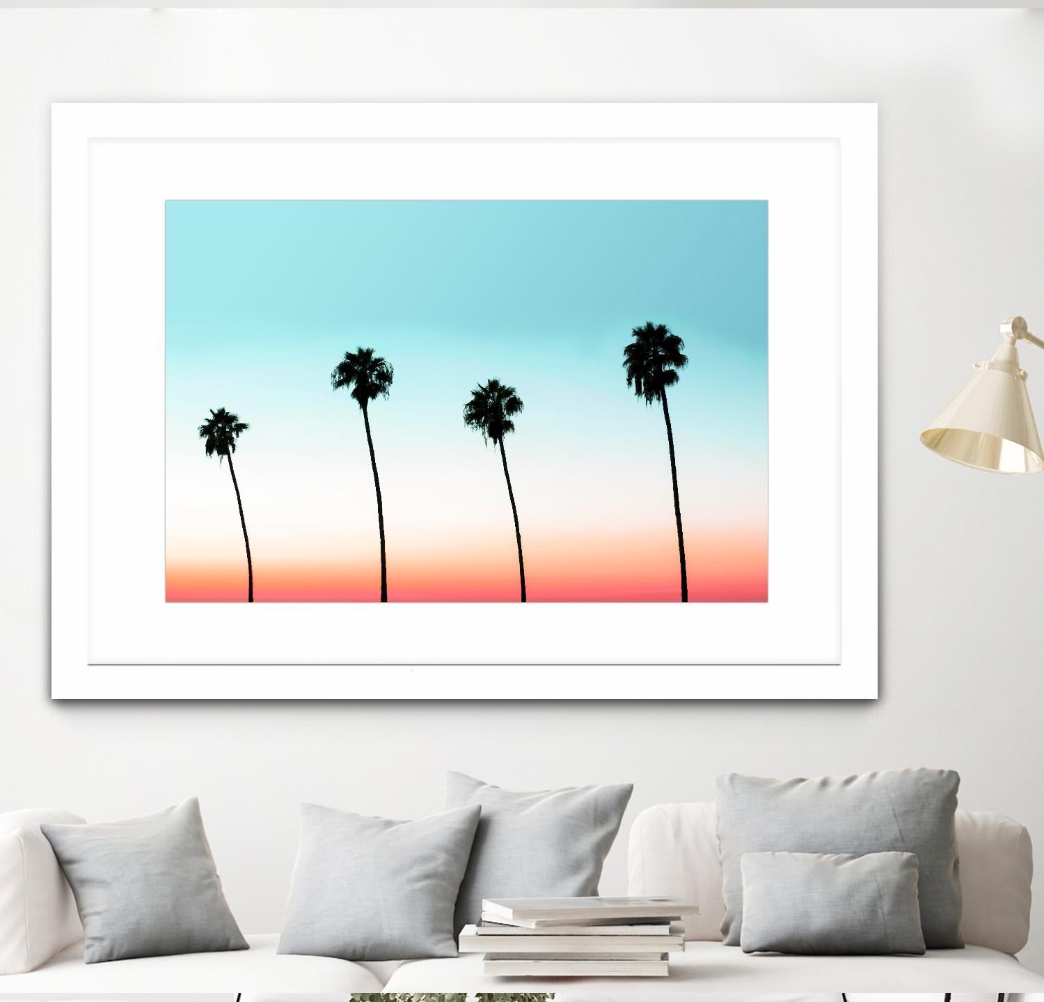 Sunset-Boulevard by 83 oranges on GIANT ART - orange digital palm tree