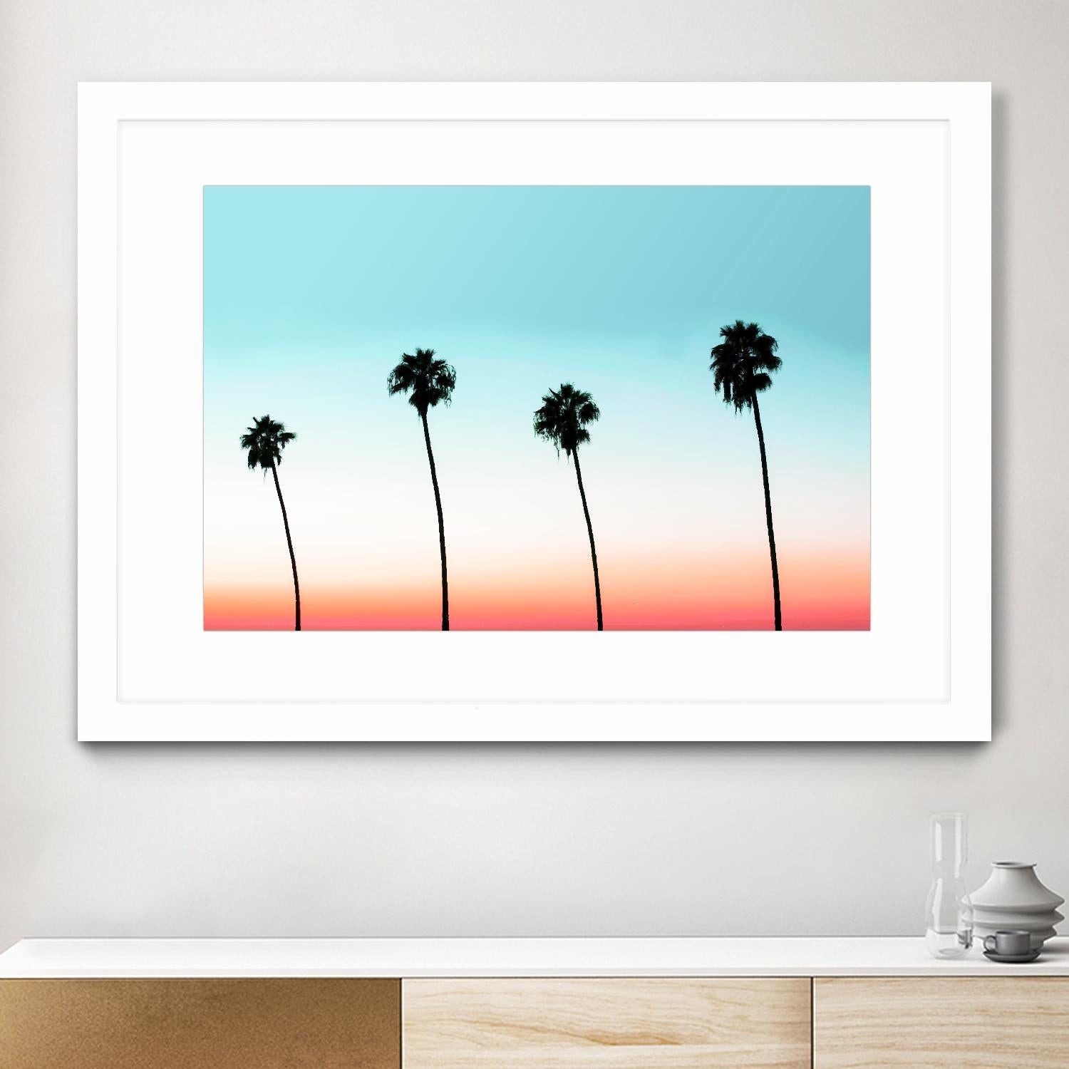 Sunset-Boulevard by 83 oranges on GIANT ART - orange digital palm tree