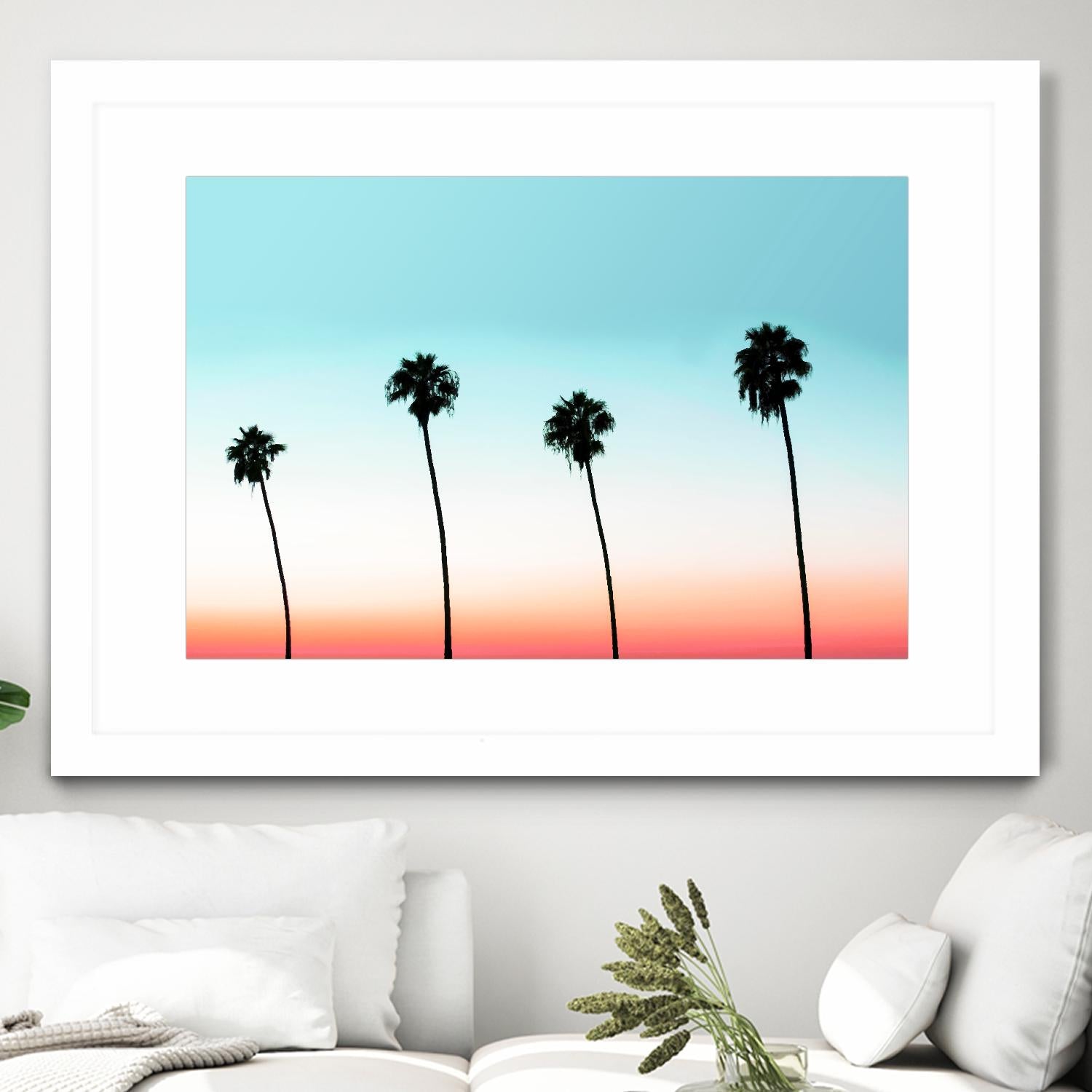 Sunset-Boulevard by 83 oranges on GIANT ART - orange digital palm tree