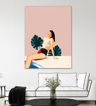 Sunday by 83 Oranges on GIANT ART - pink illustration pool