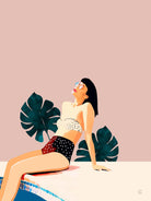 Sunday by 83 Oranges on GIANT ART - pink illustration pool