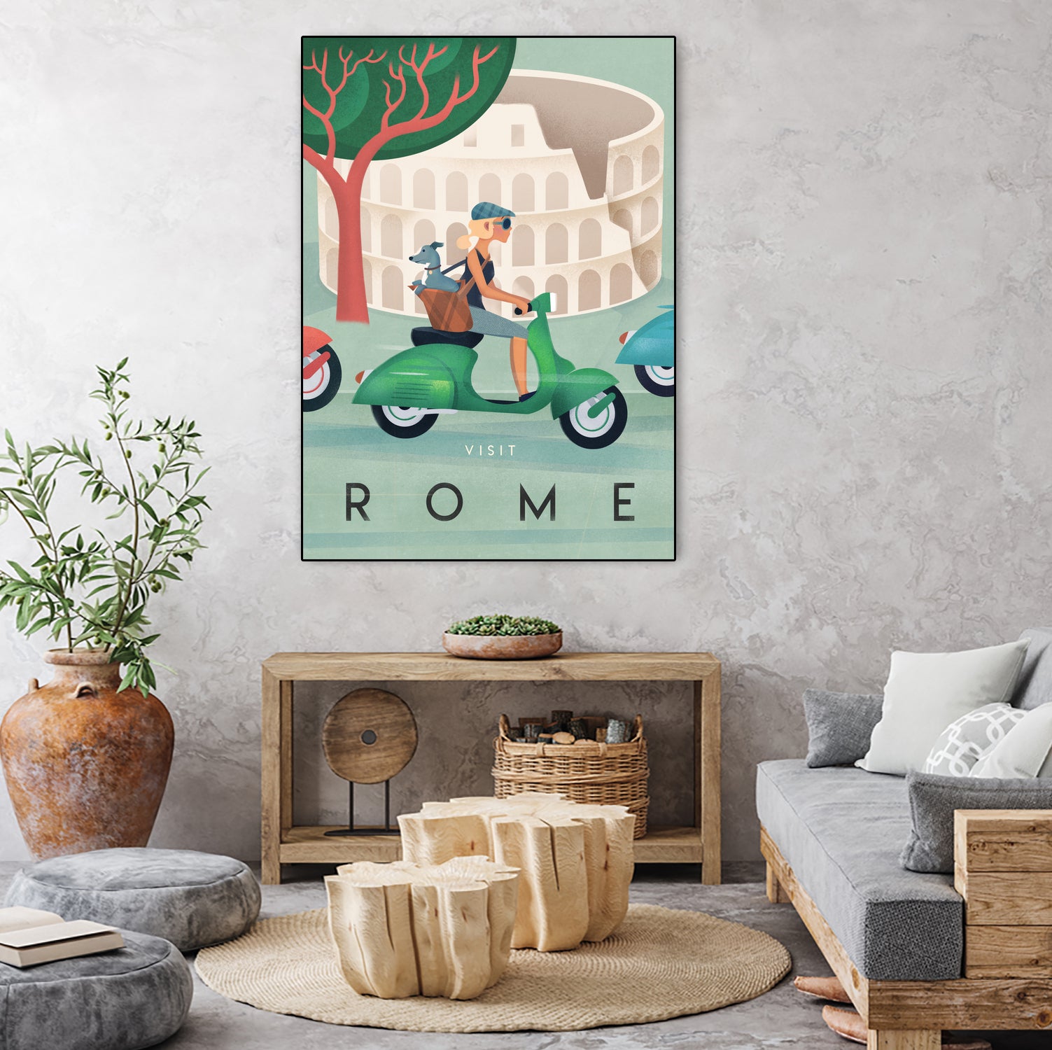 Visit Rome Vintage Art by Martin Wickstrom on GIANT ART