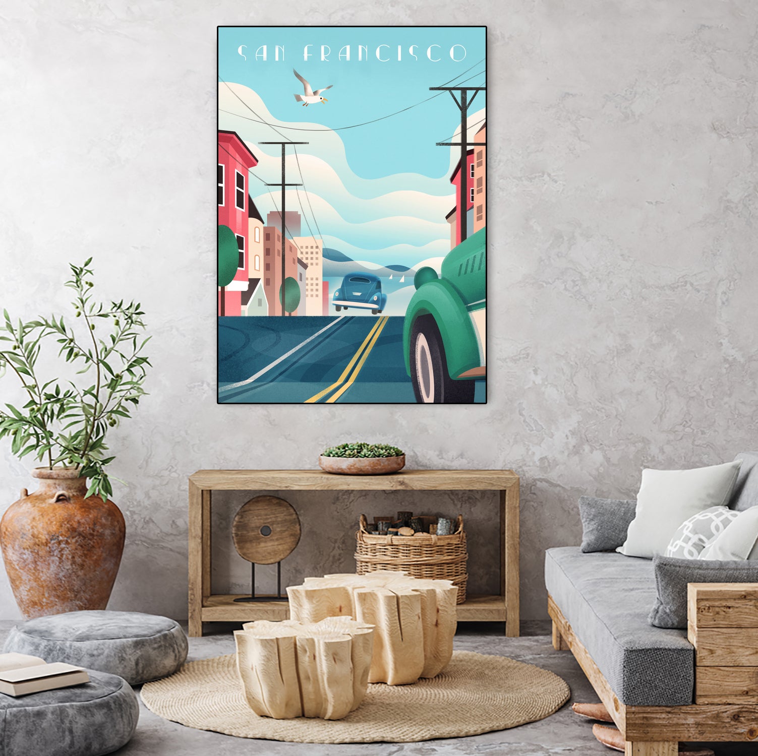 Art Deco San Francisco Car Chase by Martin Wickstrom on GIANT ART