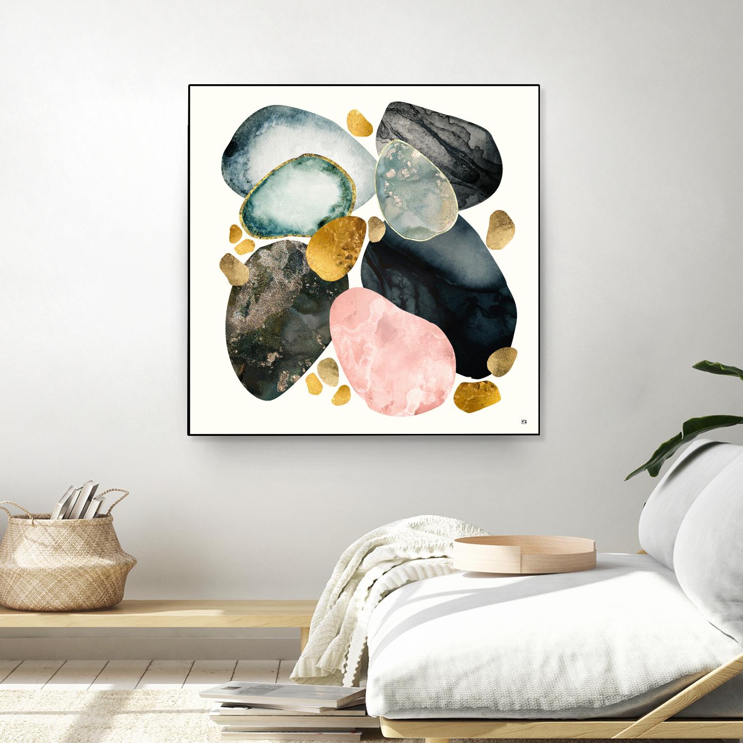 Pebble Abstract by SpaceFrog Designs on GIANT ART - gold shapes