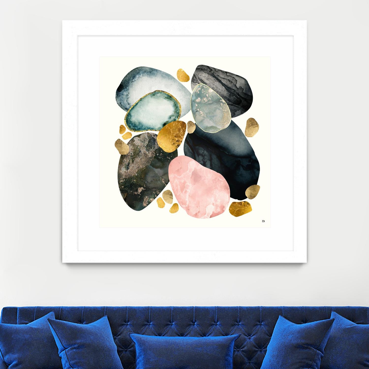 Pebble Abstract by SpaceFrog Designs on GIANT ART - gold shapes