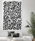 Bold Black Marker Doodle Lines by Bicone on GIANT ART