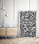 Bold Black Marker Doodle Lines by Bicone on GIANT ART