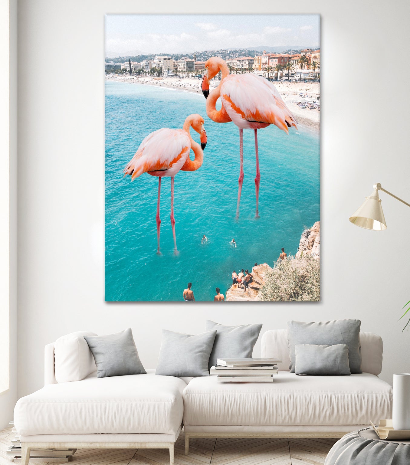 Flamingo on City Beach by Creativeaxle on GIANT ART