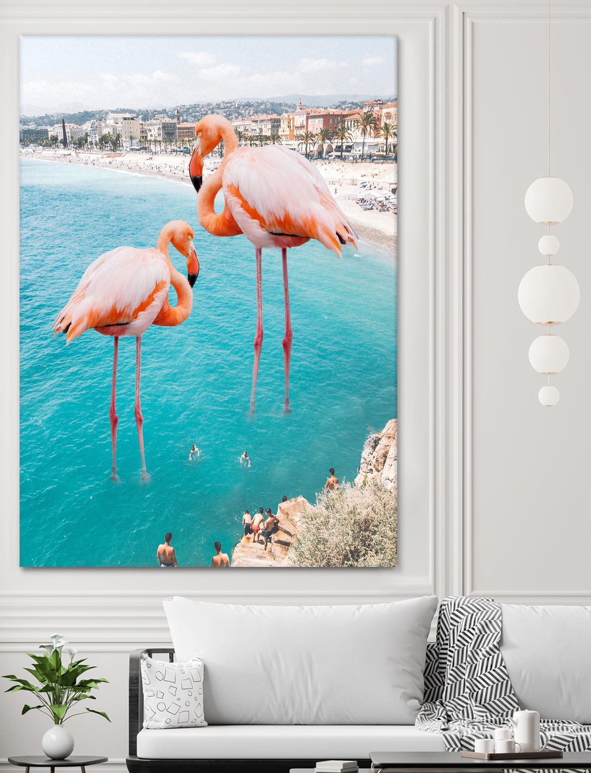 Flamingo on City Beach by Creativeaxle on GIANT ART