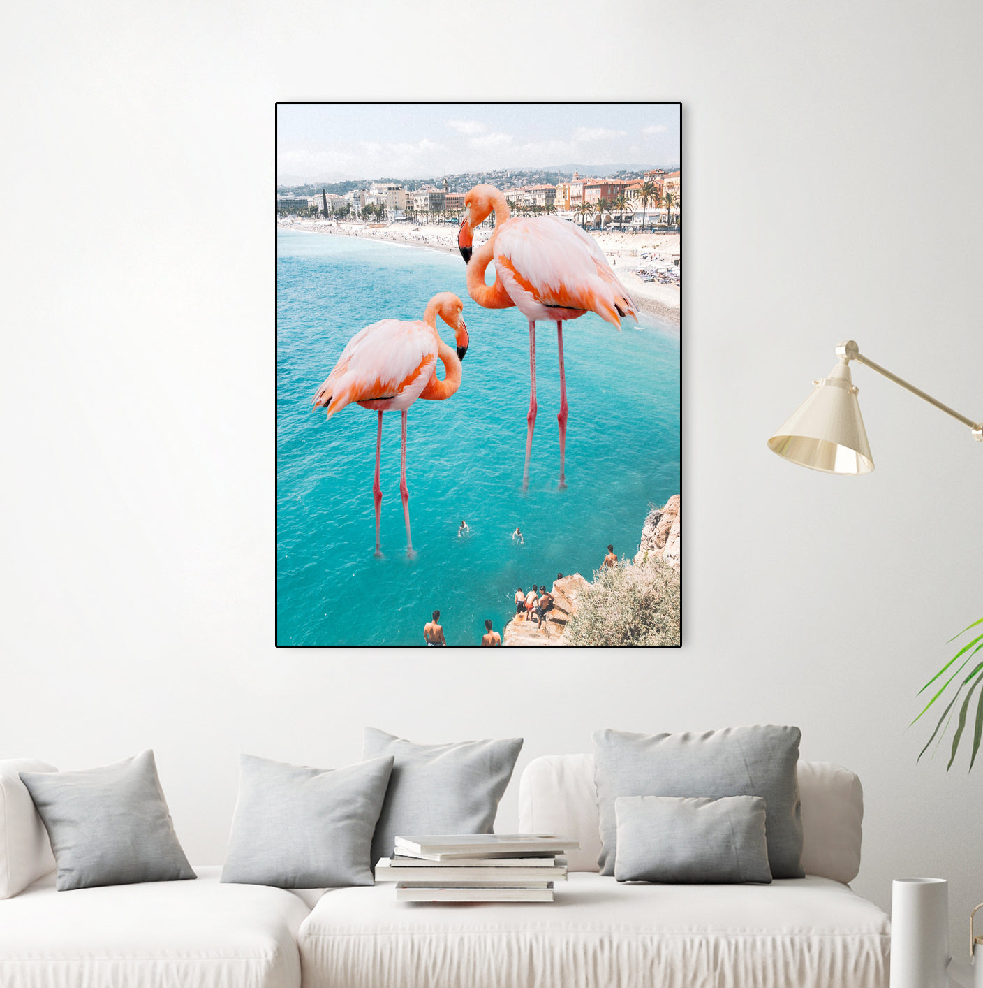 Flamingo on City Beach by Creativeaxle on GIANT ART