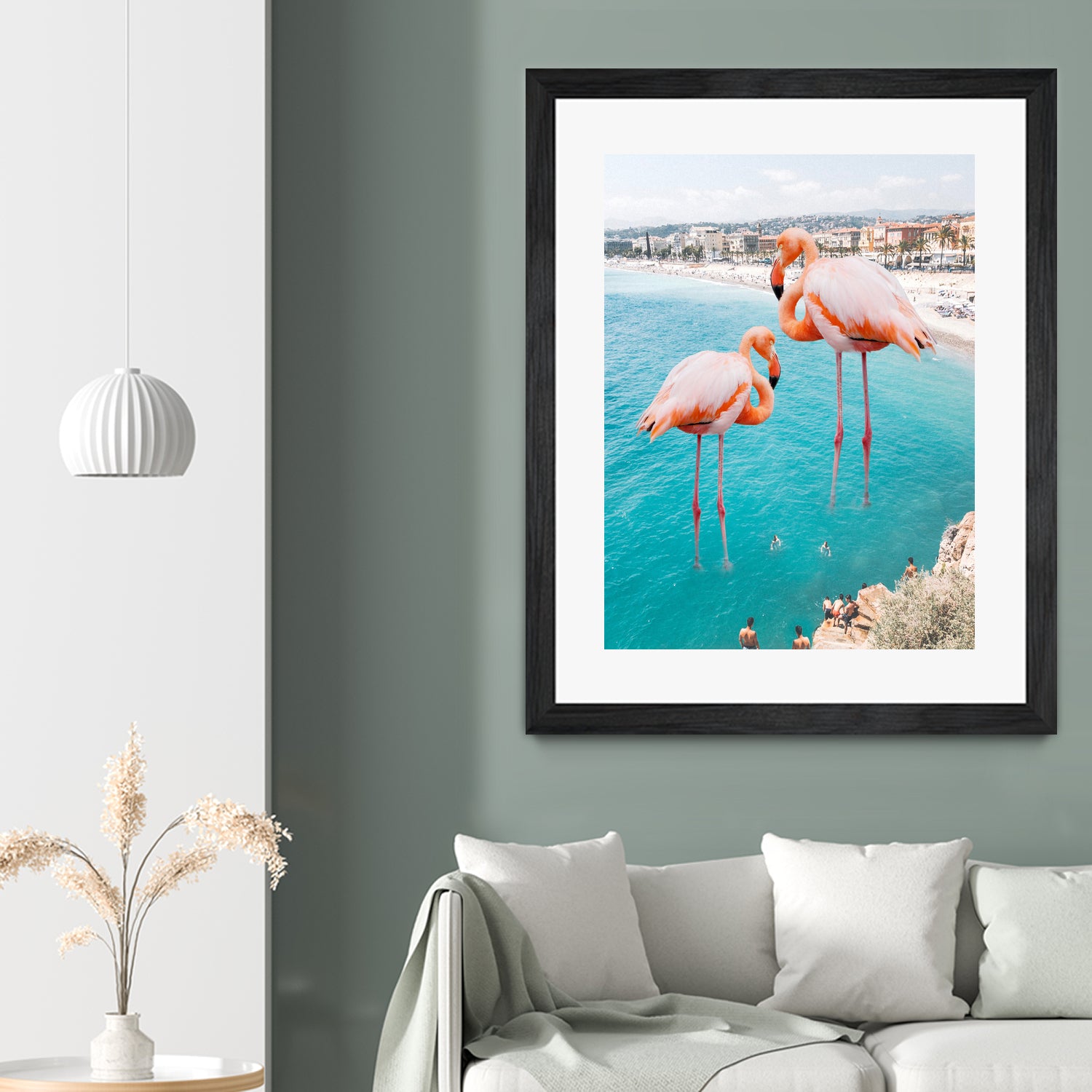 Flamingo on City Beach by Creativeaxle on GIANT ART