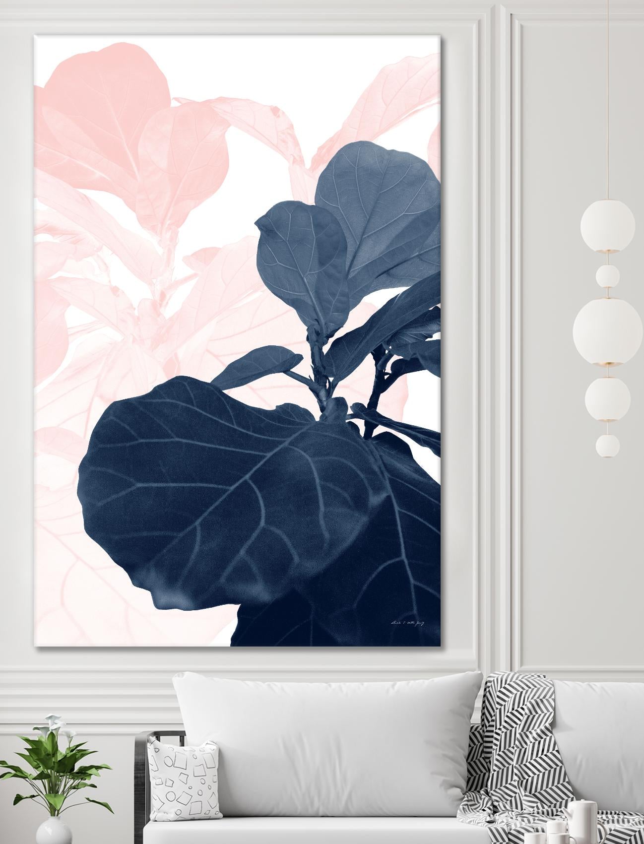 Blush Blue Fiddle Leaf Dream #1 #tropical #decor #art by Anita's & Bella's Art on GIANT ART