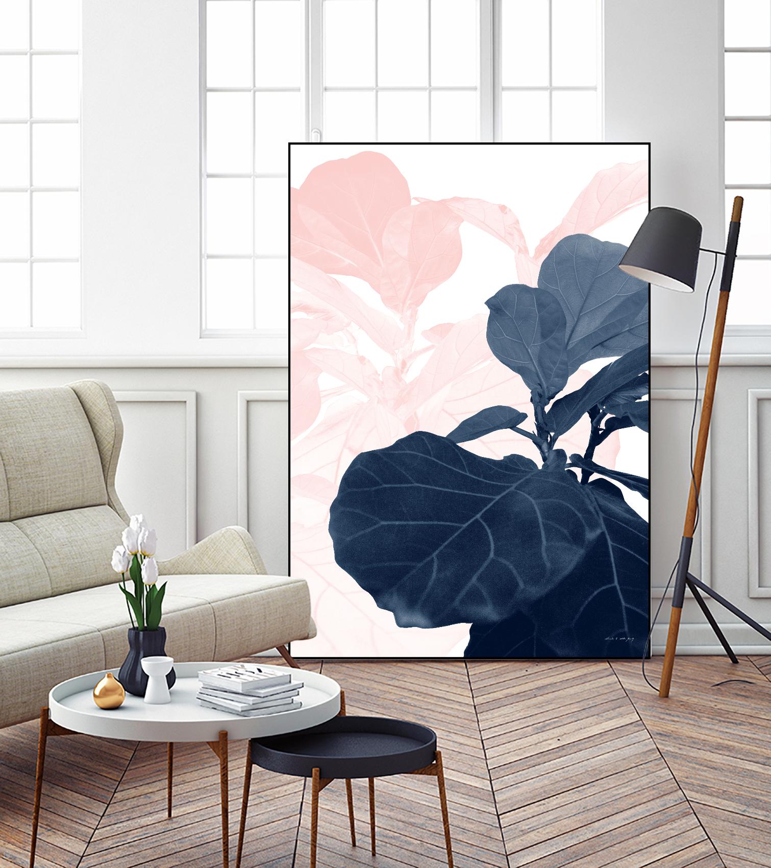 Blush Blue Fiddle Leaf Dream #1 #tropical #decor #art by Anita's & Bella's Art on GIANT ART