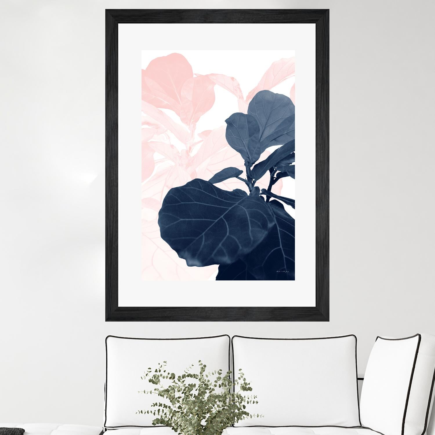 Blush Blue Fiddle Leaf Dream #1 #tropical #decor #art by Anita's & Bella's Art on GIANT ART