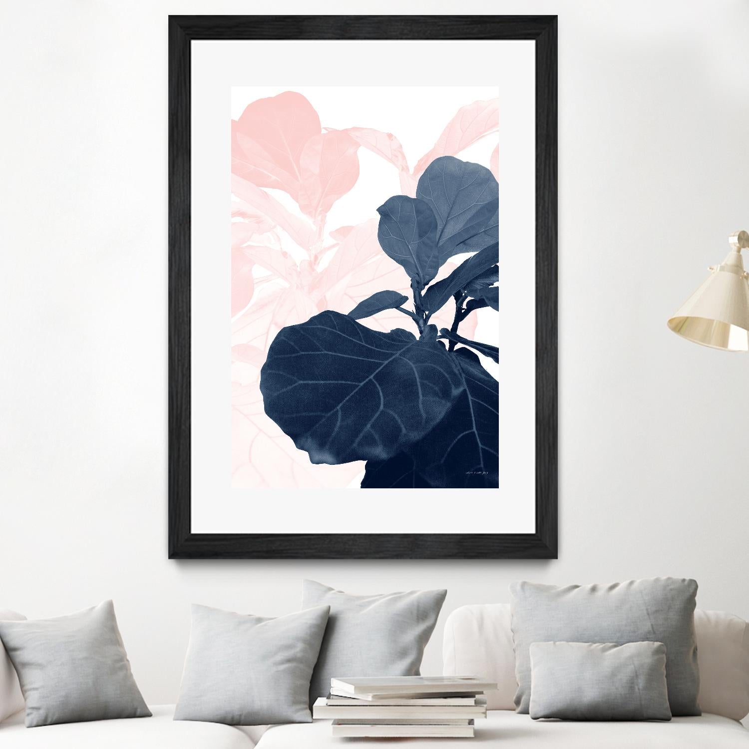 Blush Blue Fiddle Leaf Dream #1 #tropical #decor #art by Anita's & Bella's Art on GIANT ART