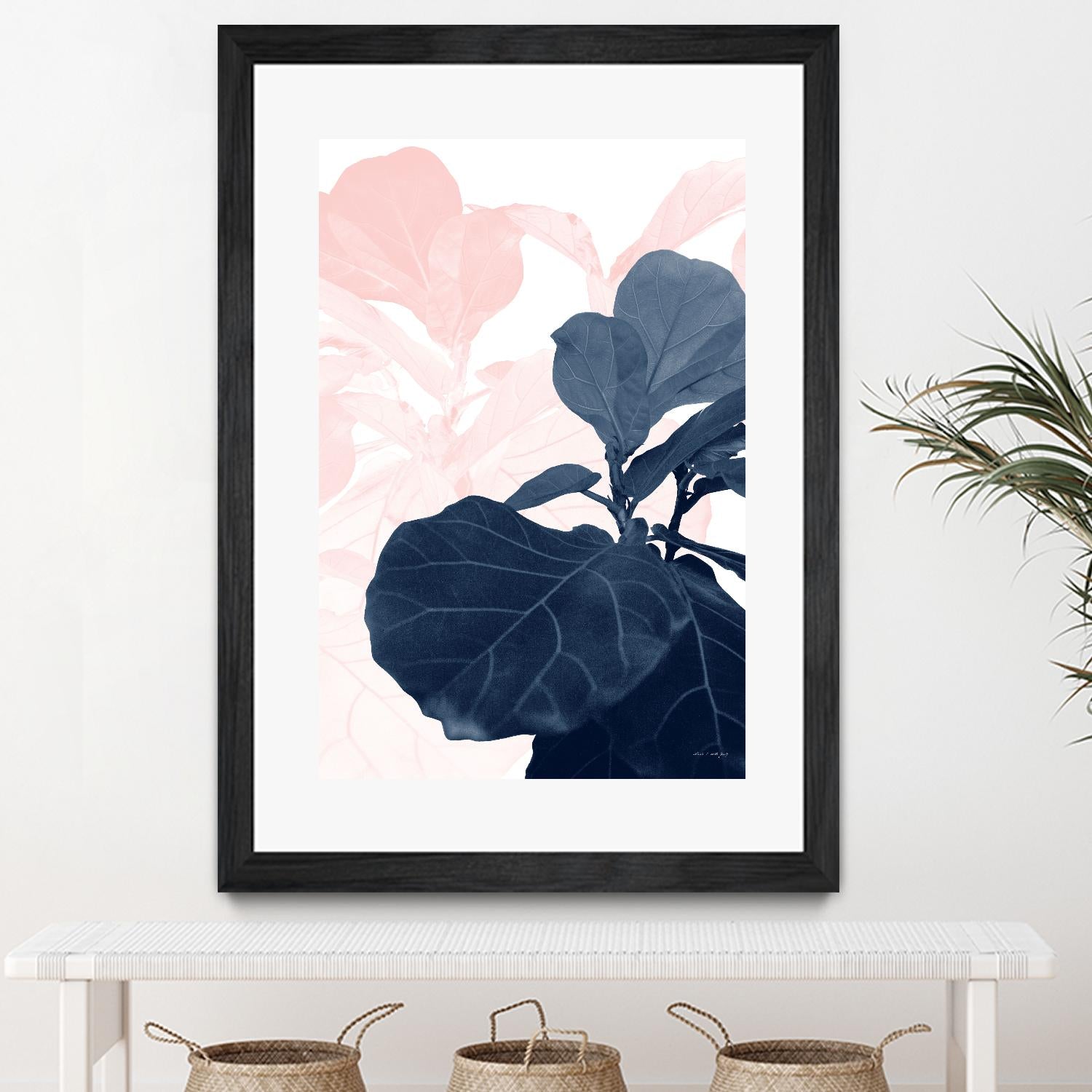 Blush Blue Fiddle Leaf Dream #1 #tropical #decor #art by Anita's & Bella's Art on GIANT ART