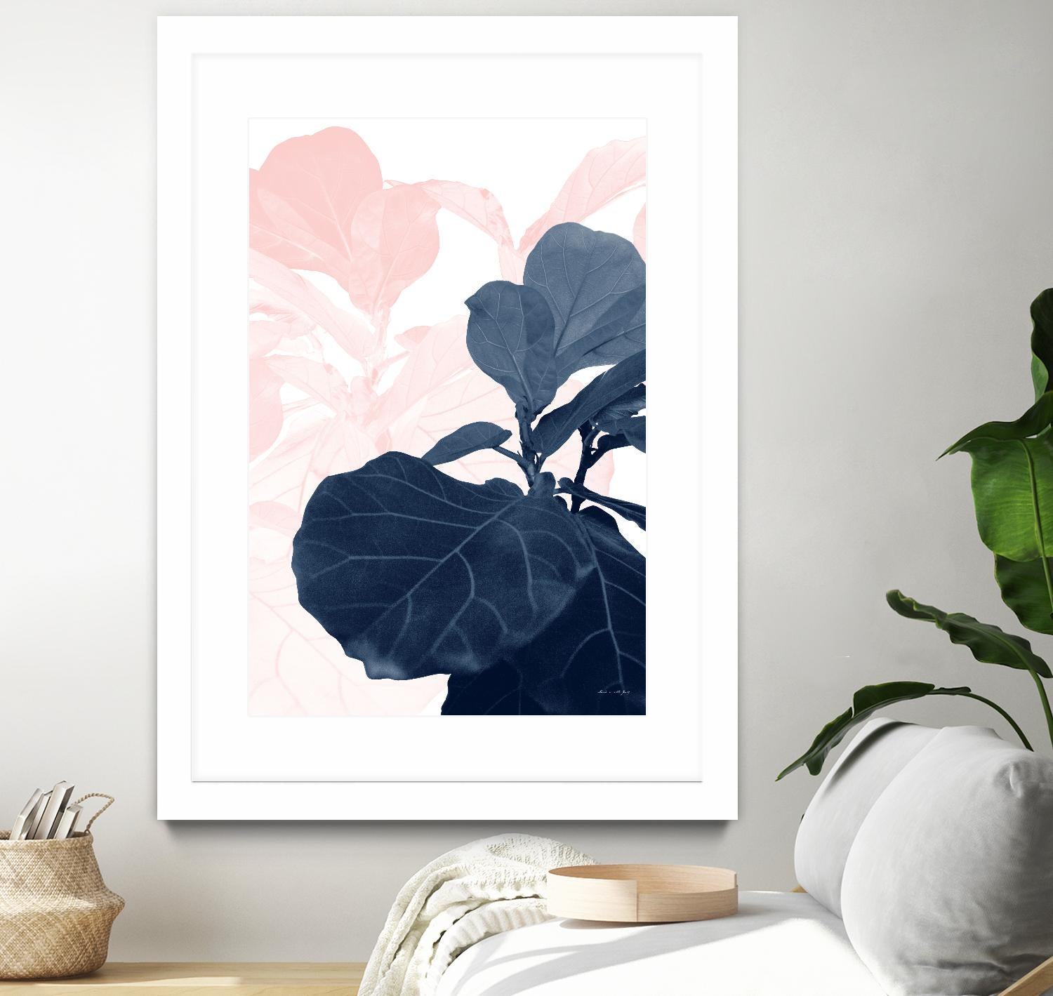 Blush Blue Fiddle Leaf Dream #1 #tropical #decor #art by Anita's & Bella's Art on GIANT ART