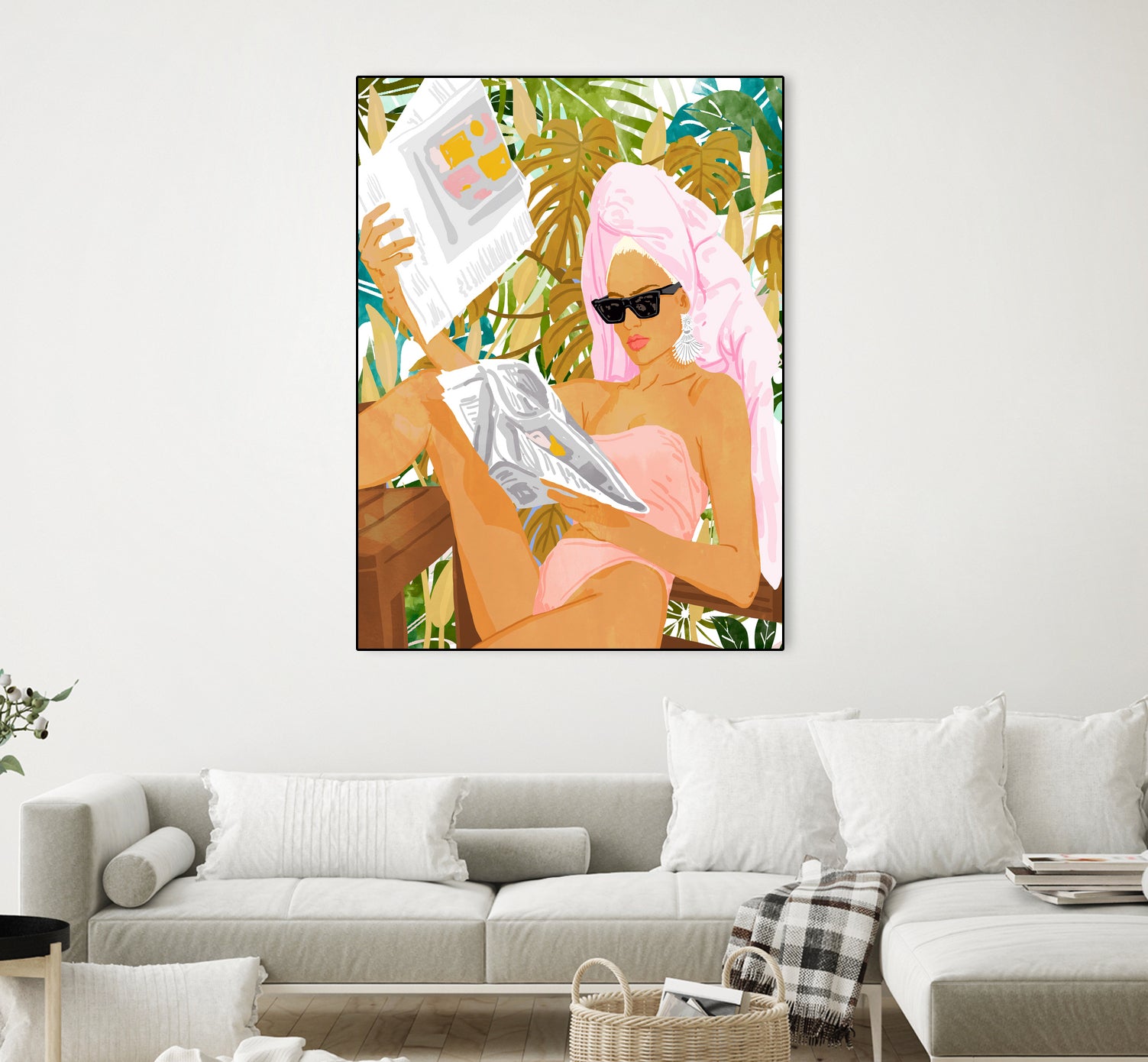 Vacay News by 83 Oranges on GIANT ART - white digital women reading 