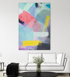 brush painting texture abstract in blue pink yellow green by mrvell on GIANT ART