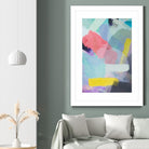 brush painting texture abstract in blue pink yellow green by mrvell on GIANT ART