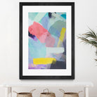 brush painting texture abstract in blue pink yellow green by mrvell on GIANT ART