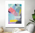 brush painting texture abstract in blue pink yellow green by mrvell on GIANT ART