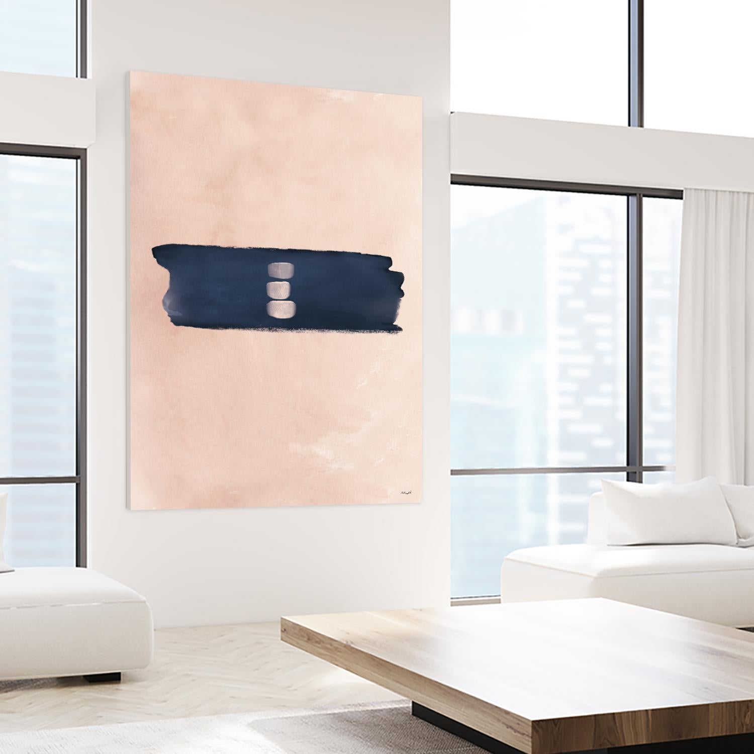 Blush & Navy Shapes II Contemporary Art Study by Nordic Print Studio on GIANT ART