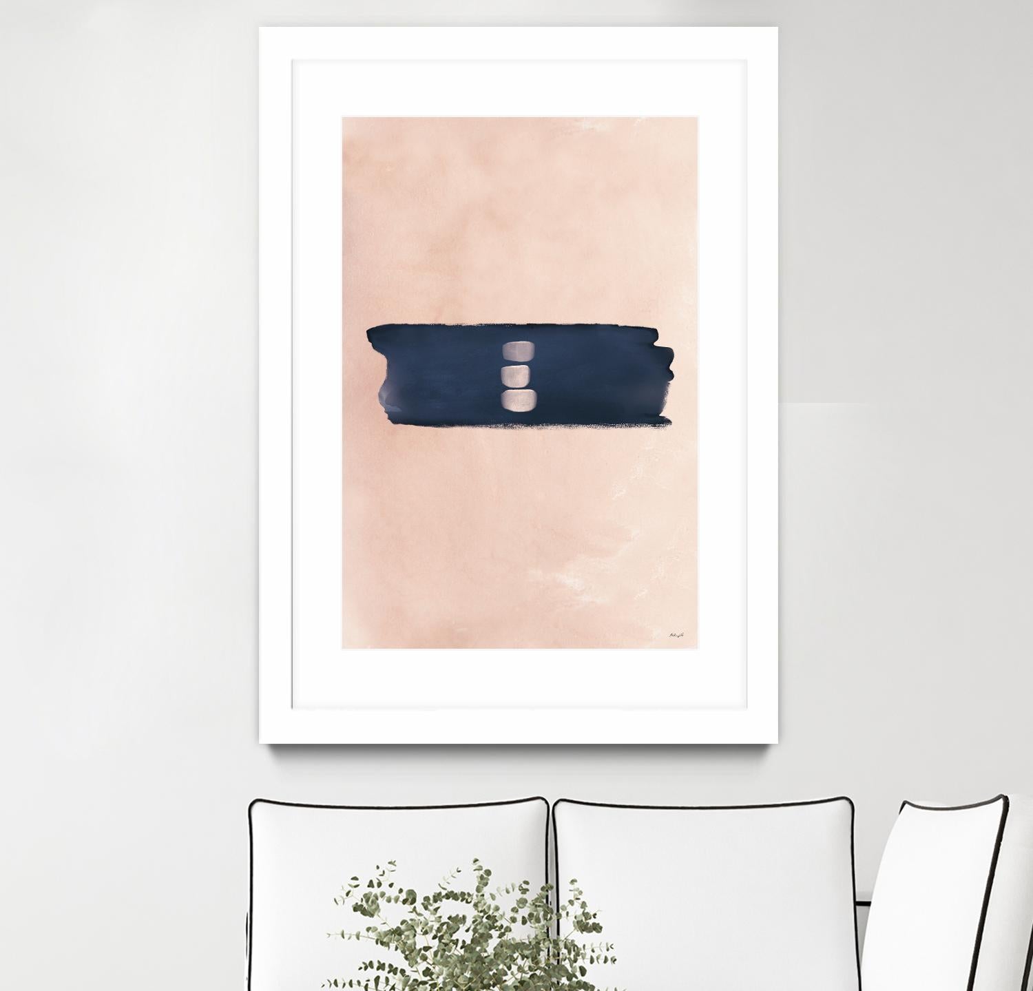 Blush & Navy Shapes II Contemporary Art Study by Nordic Print Studio on GIANT ART