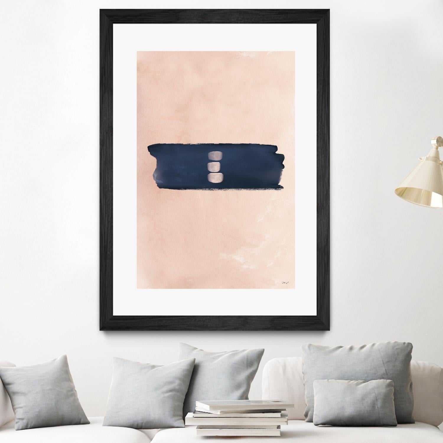 Blush & Navy Shapes II Contemporary Art Study by Nordic Print Studio on GIANT ART