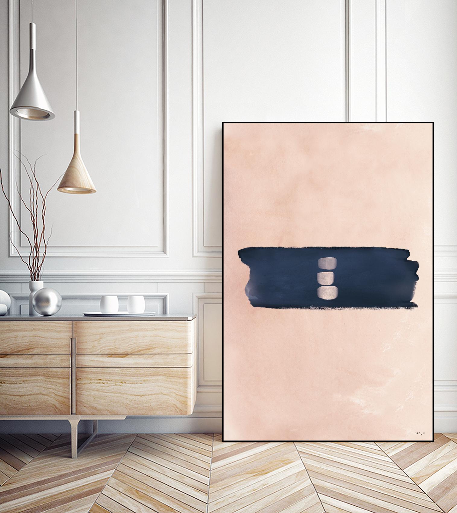 Blush & Navy Shapes II Contemporary Art Study by Nordic Print Studio on GIANT ART