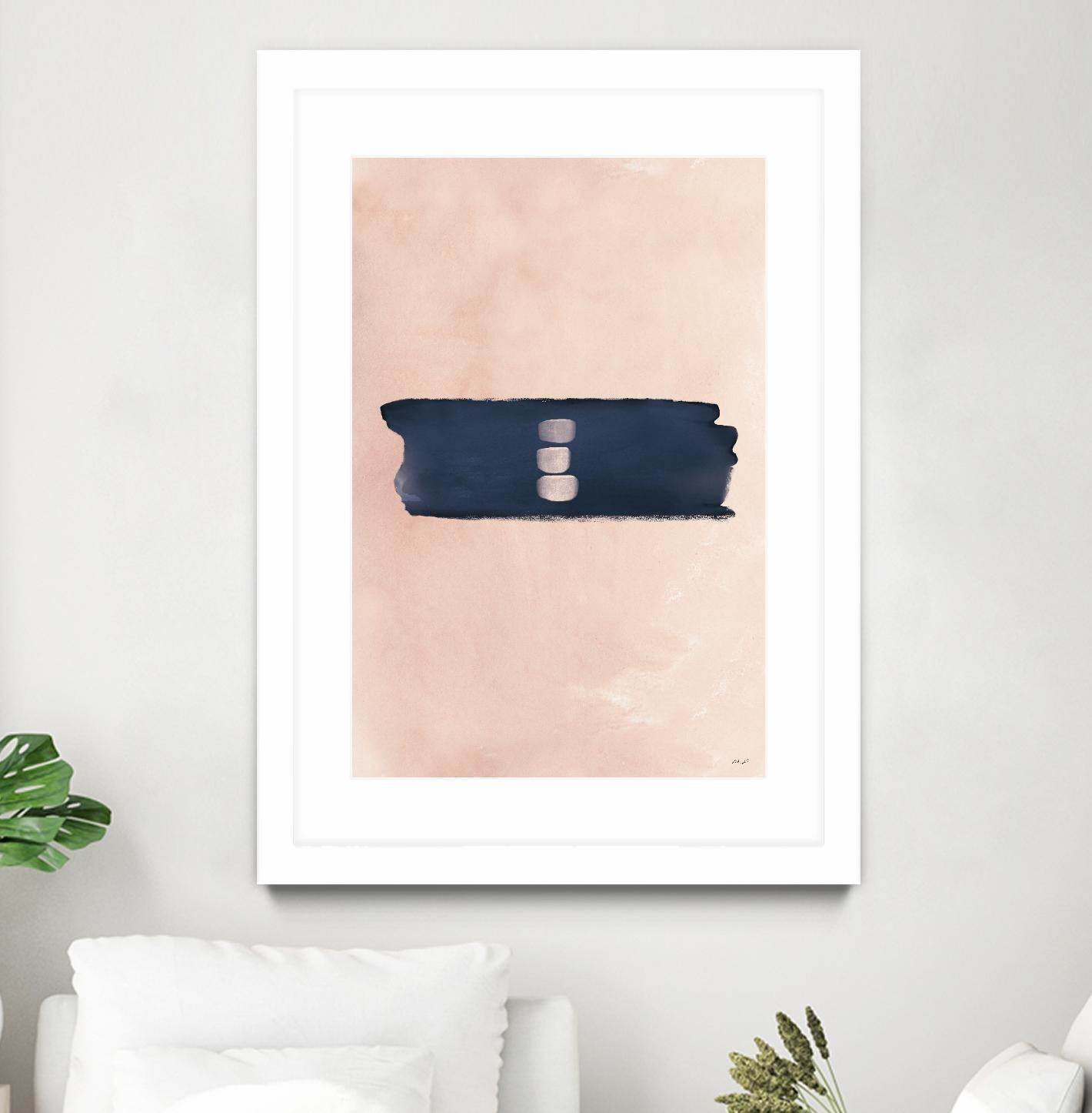 Blush & Navy Shapes II Contemporary Art Study by Nordic Print Studio on GIANT ART