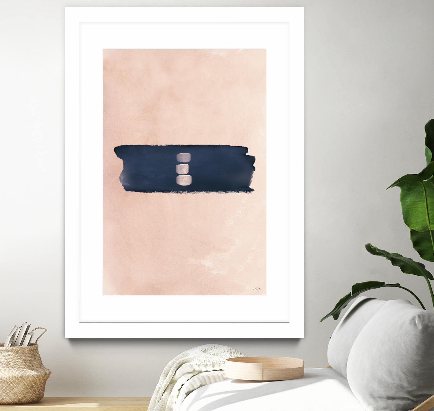 Blush & Navy Shapes II Contemporary Art Study by Nordic Print Studio on GIANT ART