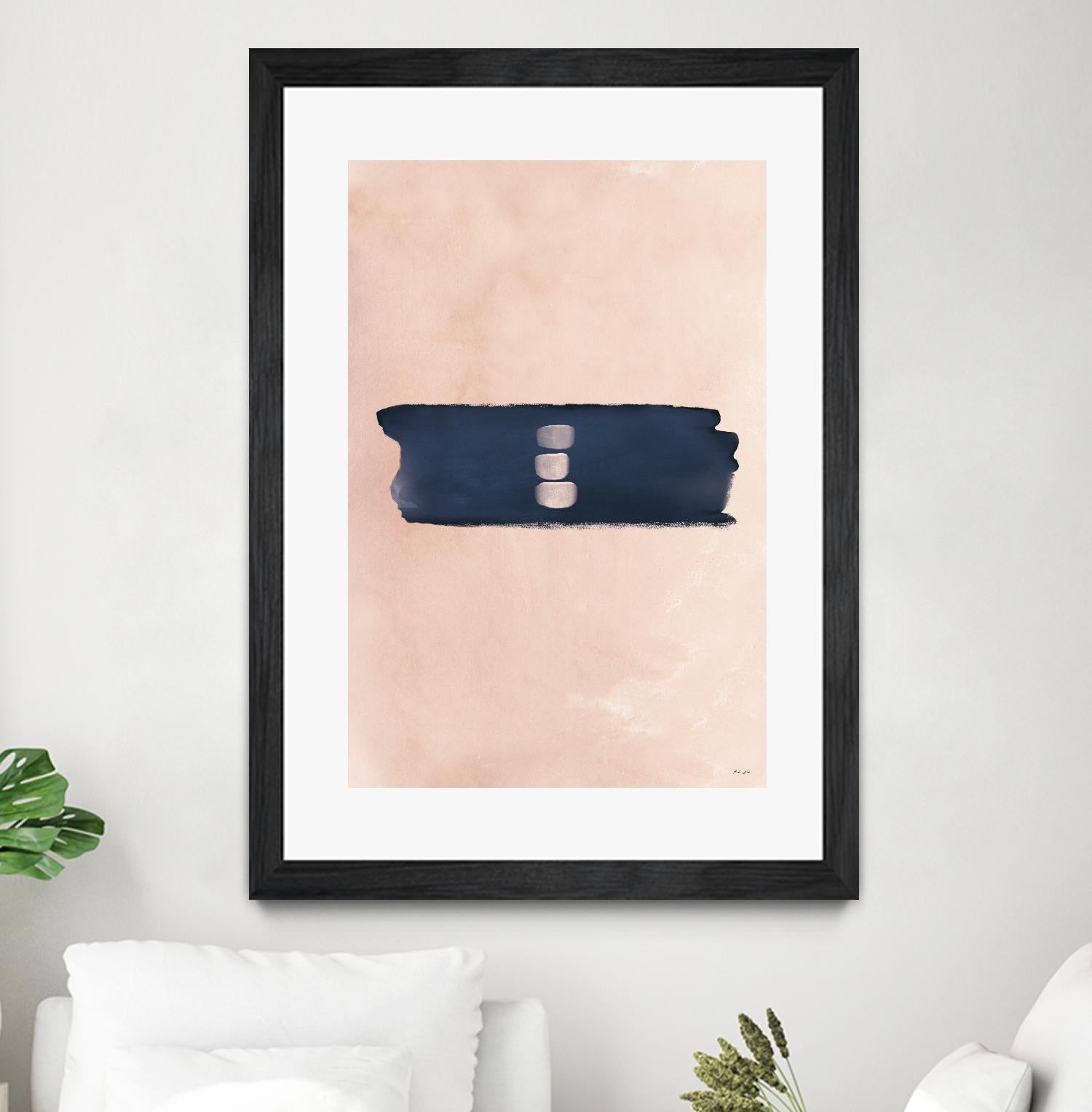 Blush & Navy Shapes II Contemporary Art Study by Nordic Print Studio on GIANT ART