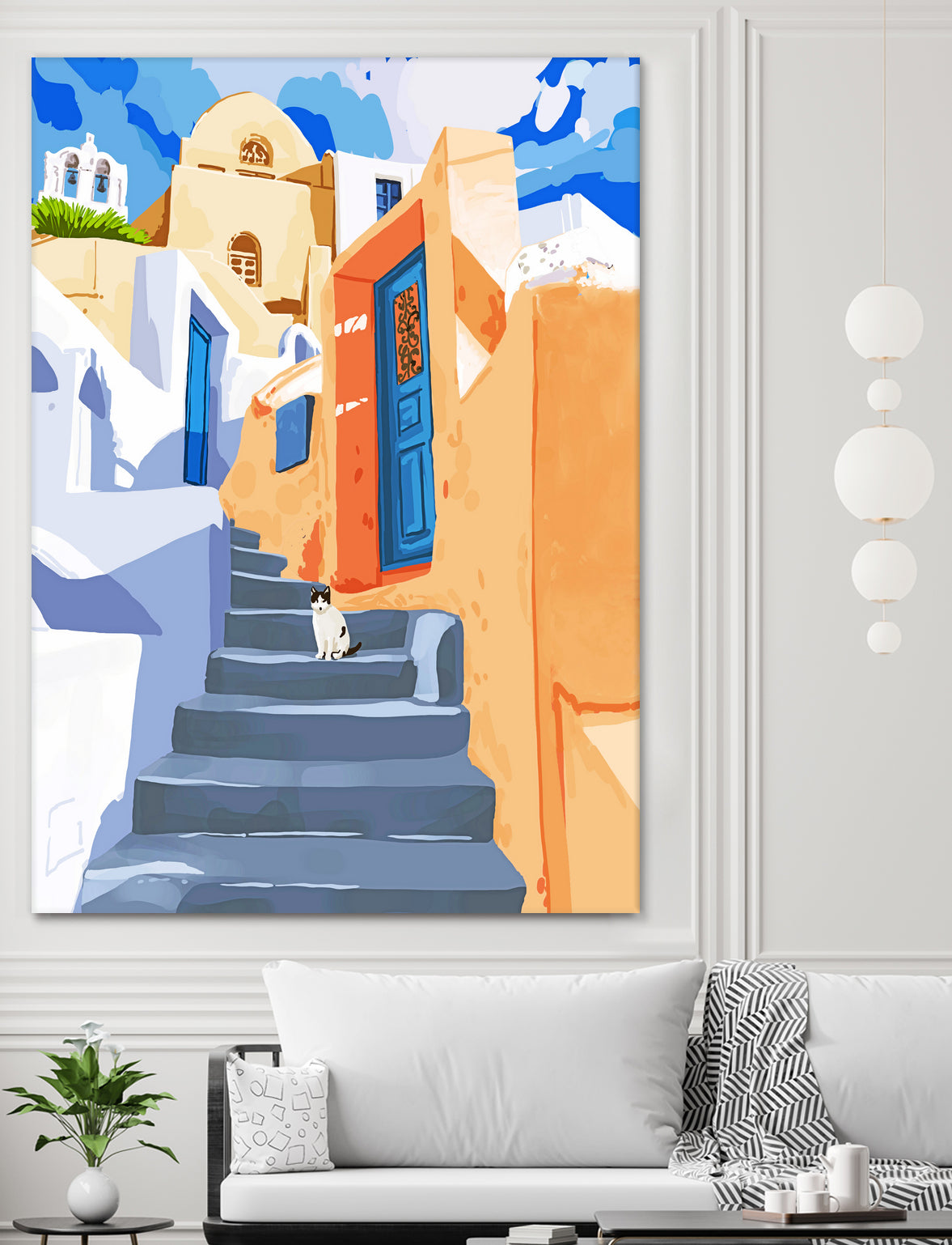 Cat in Greece by 83  Oranges on GIANT ART - orange digital greece