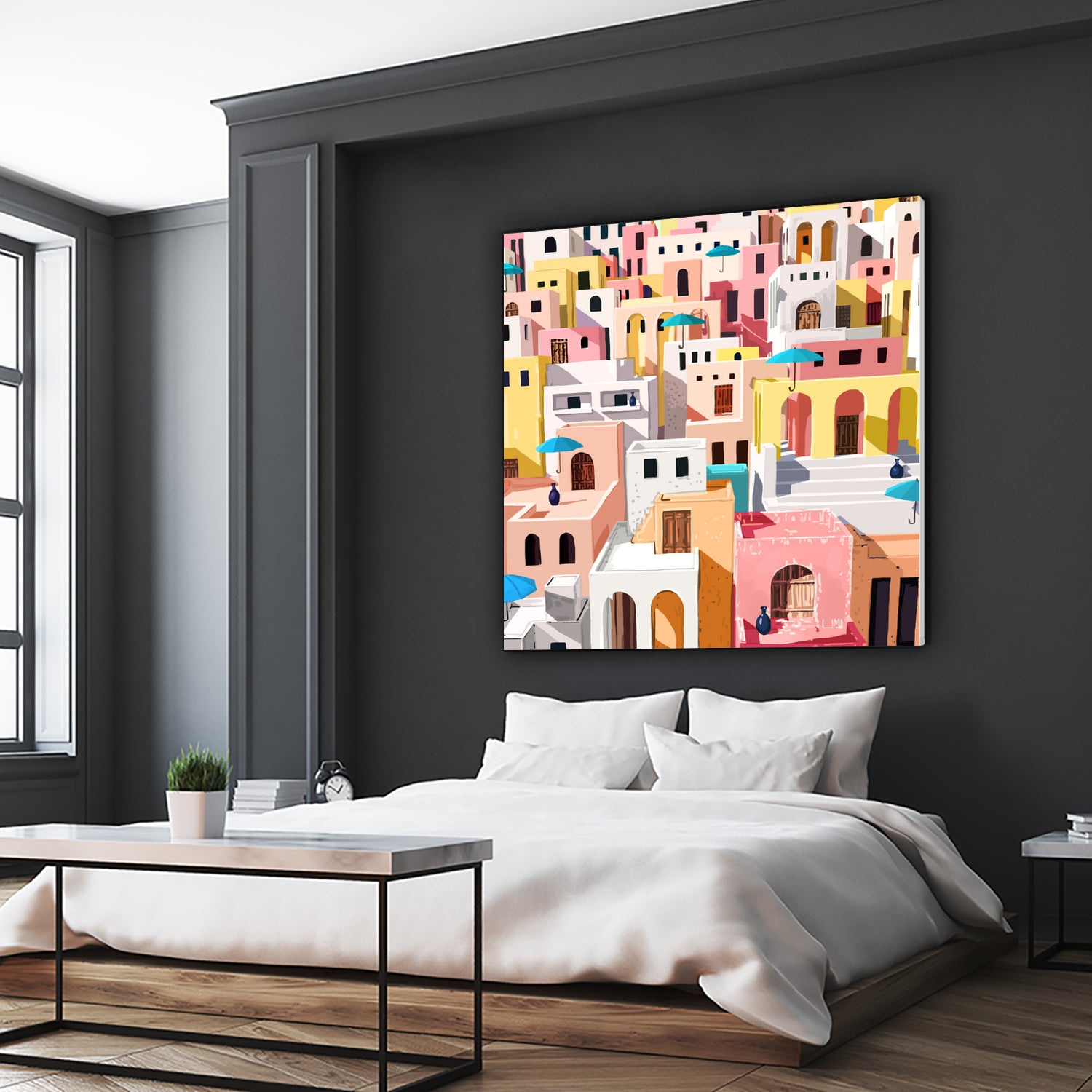 Pastel Cityscape by 83 Oranges on GIANT ART - pink digital greece