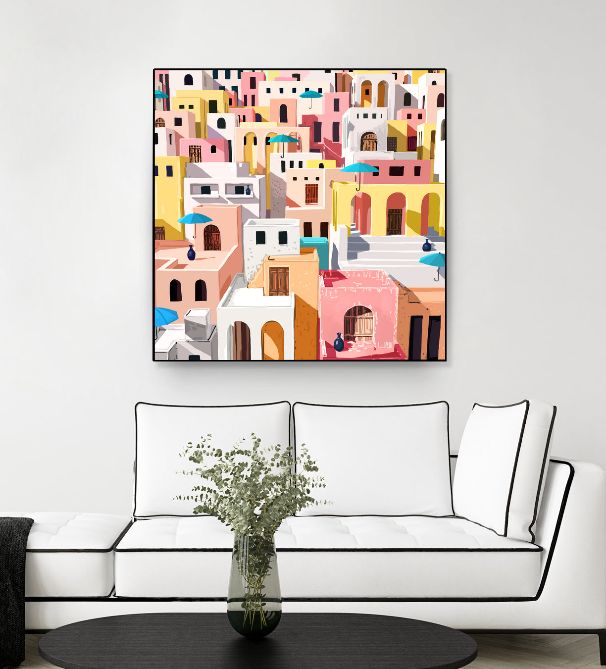 Pastel Cityscape by 83 Oranges on GIANT ART - pink digital greece